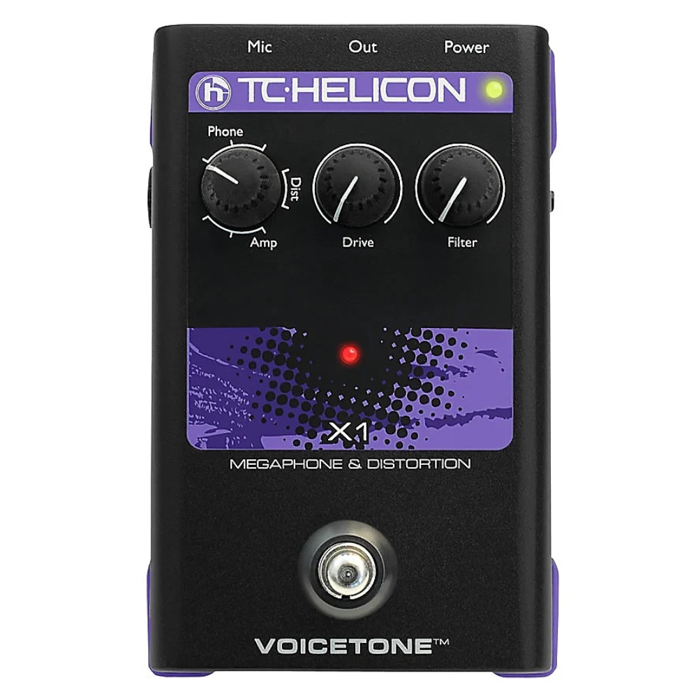 TC Helicon VOICETONE X1 Tek Butonlu Stompbox Megafon Ve Distortion Vokal Efekt Pedalı